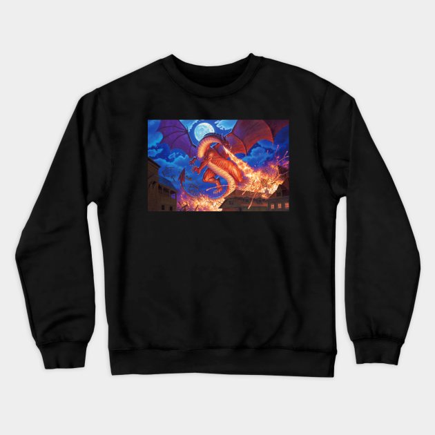 The Devil's Fire Crewneck Sweatshirt by Spiderwebart Gallery